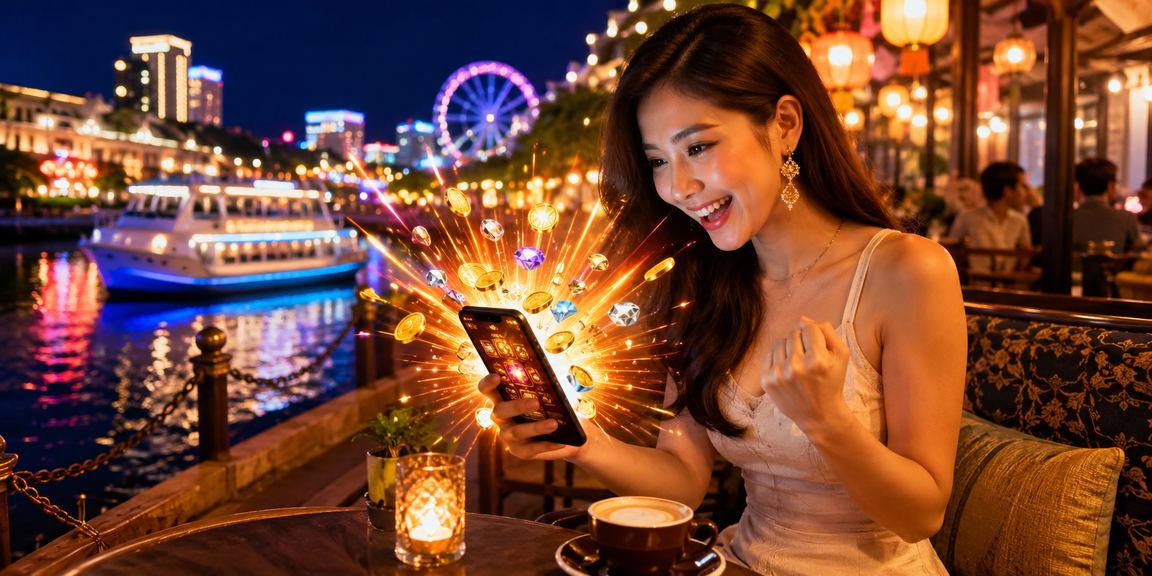 Pengguna Johor Bahru membuat deposit bonus pertama melalui aplikasi mudah alih